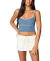 Edikted Contrast Crop Camisole In Blue