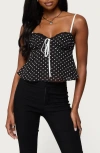 Edikted Contrast Dot Camisole In Black