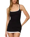 Edikted Contrast Layered Look Halter Mini Dress In Black