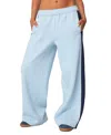 Edikted Contrast Panel Sweatpants In Light-blue