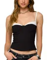 Edikted Contrast Peekaboo Camisole In Black