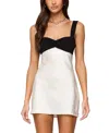 Edikted Contrast Satin Effect Mini Dress In White