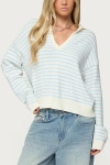 Edikted Copenhagen Oversized Striped Sweater In Light/blue/and, Women's At Urban Outfitters In Blue