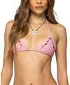 Edikted Coralle Triangle Bikini Top In Pink