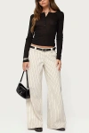 Edikted Cory Striped Low Rise Jeans In Cream, Women's At Urban Outfitters In Neutral