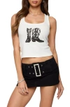 Edikted Cowboy Boots Graphic Tank