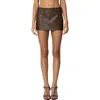 Edikted Crawford Faux Leather Miniskort In Brown