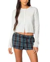 Edikted Crisada Cable Knit Cardigan In White