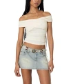 Edikted Crisscross Off Shoulder Top In Cream