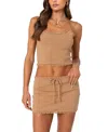 Edikted Open Stitch Trim Crop Top In Mocha