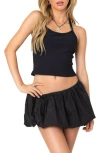 Edikted Crop Rib Halter Top In Black