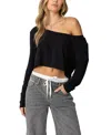 Edikted Cropped Off Shoulder Top In Black