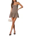 Edikted Bustier Ruffle Hem Minidress In Brown