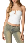 Edikted Curved U Neck Tube Top In White