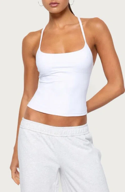 Edikted Dafni Scoop Neck Racerback Tank In White