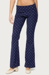 Edikted Daliya Dot Foldover Pants In Blue