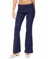 Edikted Daliya Polka Dot Fold Over Pants In Blue