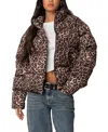 Edikted Dalya Leopard Printed Puffer Jacket In Leopard
