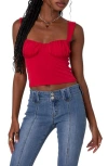 Edikted Danica Cupped Tank Top In Red