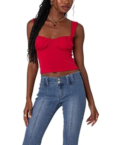 Edikted Danica Cupped Tank Top In Red