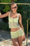 Edikted Danika Crochet Top In Sage, Women's At Urban Outfitters
