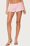Edikted Danna Pinstripe Shorts In Pink