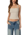 Edikted Dara Halter Top In Beige