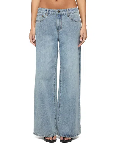 Edikted Darynne Low Rise Baggy Jeans In Blue