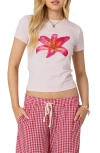 Edikted Daylily Baby T-shirt In Light-pink