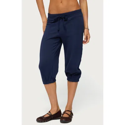 Edikted Deana Capri Sweatpants In Navy