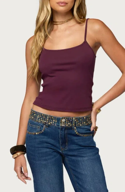 Edikted Deana Stretch Cotton Tank In Purple