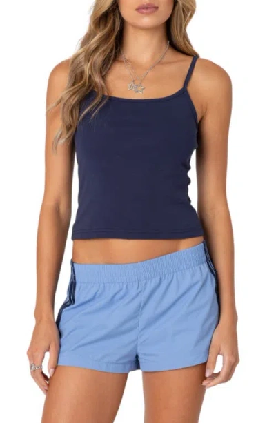 Edikted Deanna Cotton Tank In Navy