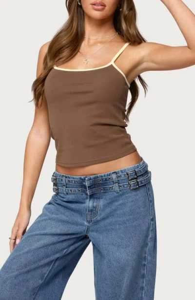 Edikted Deanna Crop Camisole In Brown