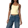 Edikted Deanna Stretch Cotton Crop Camisole In Yellow