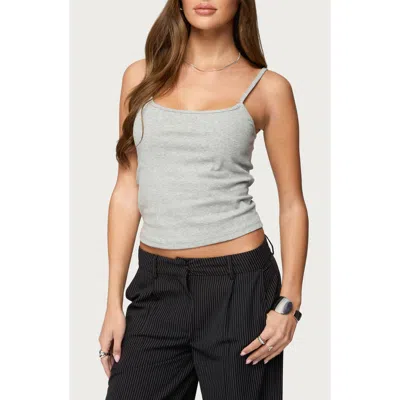 Edikted Deanna Stretch Cotton Crop Tank In Gray