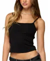 Edikted Deanna Stretch Cotton Crop Tank In Black