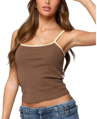 Edikted Deanna Crop Camisole In Brown