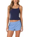 Edikted Deanna Cotton Tank In Navy