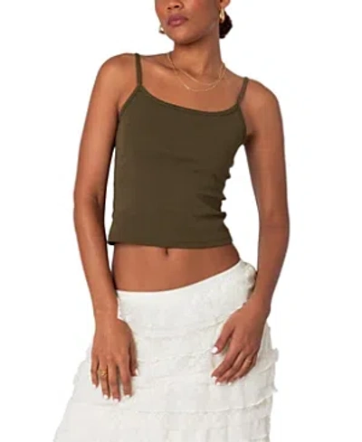 Edikted Deanna Tank Top In Olive