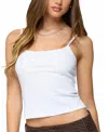 Edikted Deanna Stretch Cotton Crop Tank In White