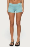 Edikted Delyla Striped Micro Shorts In Blue