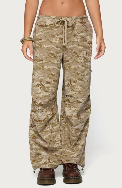 Edikted Demey Camo Baggy Pants In Multi