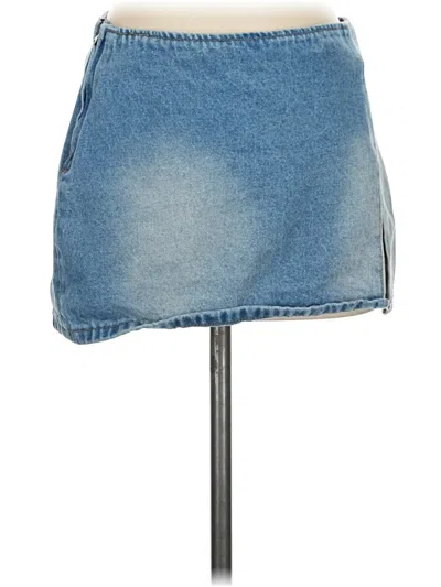Pre-owned Edikted Denim Skirt In Blue