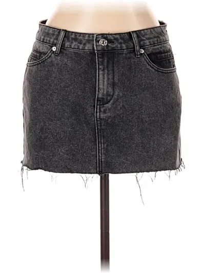 Pre-owned Edikted Denim Skirt In Gray