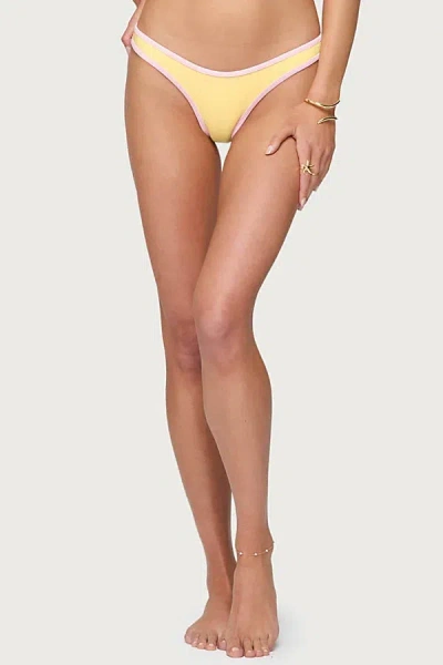 Edikted Dina Contrast Bikini Bottom In Yellow, Women's At Urban Outfitters