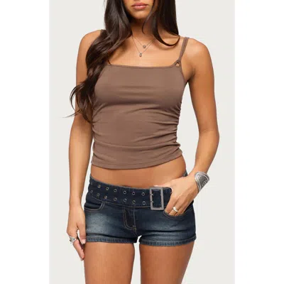 Edikted Dineo Knotted Strap Tank In Brown