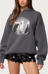 Edikted Disco Ball Cotton Blend Hoodie In Gray