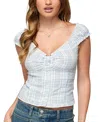 Edikted Dolsy Plaid Button Up Top In Multi
