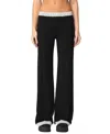 Edikted Domino Contrast Lace Trim Pants In Black