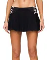 Edikted Dona Lacey Mesh Mini Skirt In Black